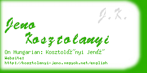 jeno kosztolanyi business card